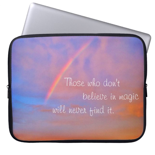 Orange Blue Rainbow Sunset Foto Glaubt an Magie Laptopschutzhülle (Vorderseite)