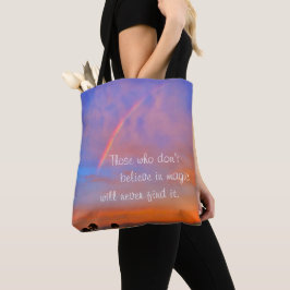 Orange Blue Rainbow Sunset Foto Glaubt an Magie Tasche