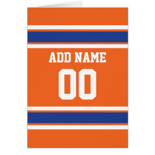 Orange Blue Sports Jersey avec nom et numéro