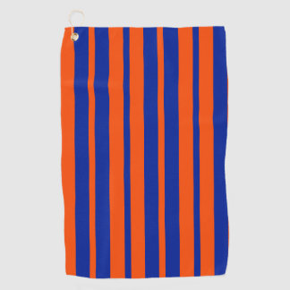 Orange Blue Stilelemente Design Streifen Golfhandtuch