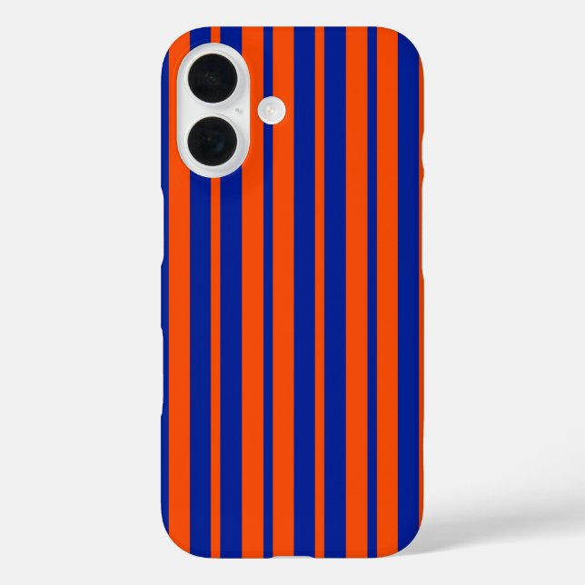 Orange Blue Stilelemente Design Streifen iPhone 16 Hülle (Rückseite)