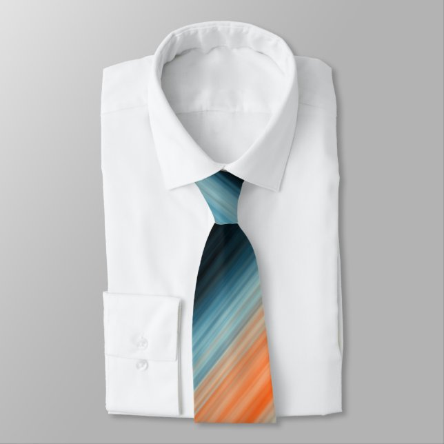 Orange Blue Stripes Krawatte (Gebunden)