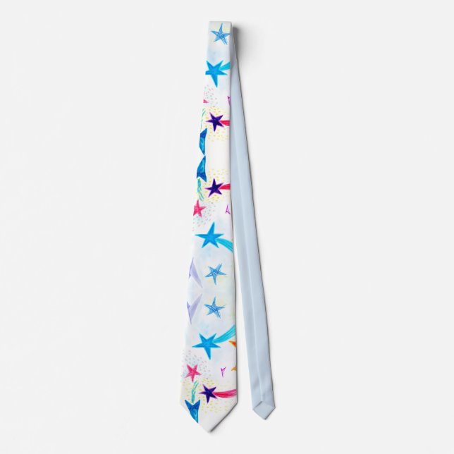 Orange & Blue Stripes Krawatte (Vorderseite)