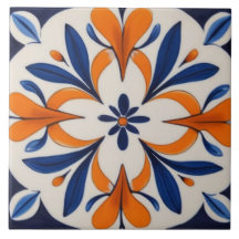 Orange & Blue Symmetrie Abstraktes Mittelmeer