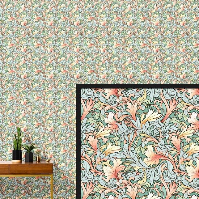 Orange Blue über grünes Jugendstil Tapete (Von Creator hochgeladen)