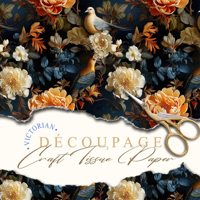 Orange Blue und Cream Georgian Inspiriert Bohemisc Seidenpapier (Von Creator hochgeladen)