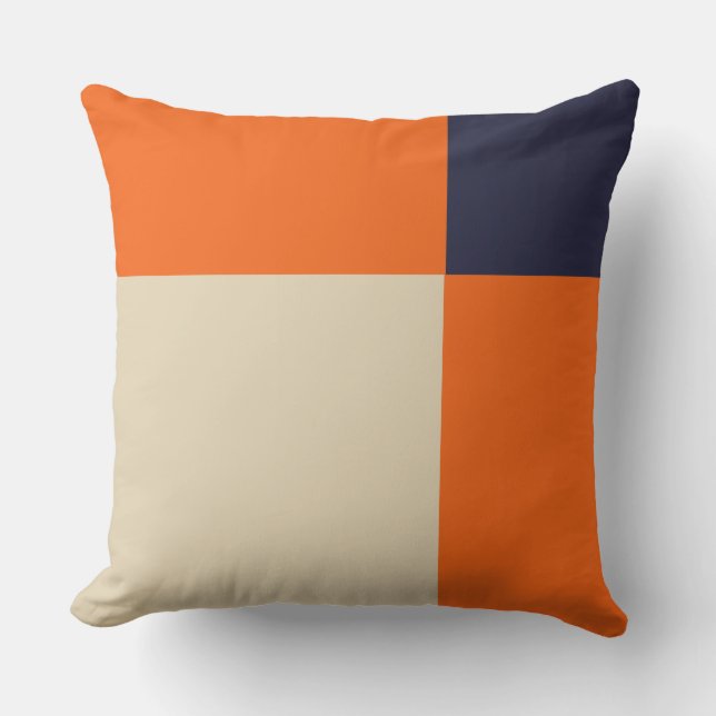 Orange Blue und Taupe Kissen (Vorderseite)