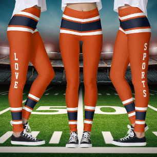 Orange Blue White Team Jersey Liebe Sports Leggings