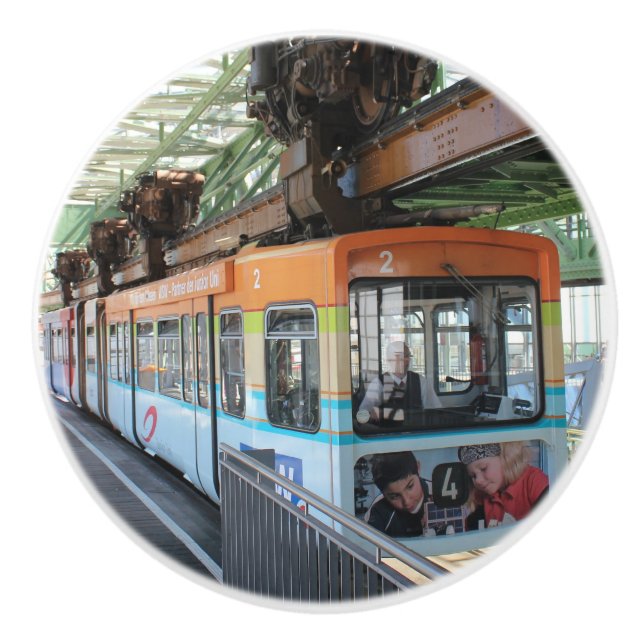 Orange Blue Wuppertal Floating Train Keramikknauf (Vorderseite)