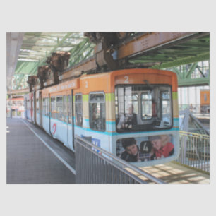 Orange Blue Wuppertal Floating Train Seidenpapier