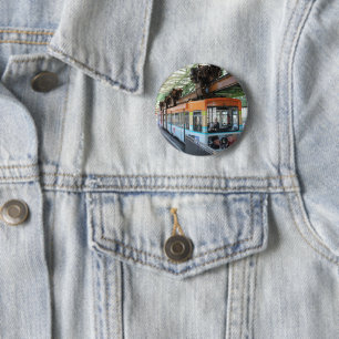 Orange Blue Wuppertal Schwebebahn Button