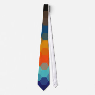 Orange Blue Zigzag Nahtloses Muster 2 Krawatte