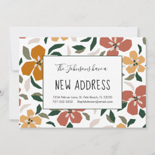 Orange blüht florale neue Zuhause-Adresse bewegen Ankündigung