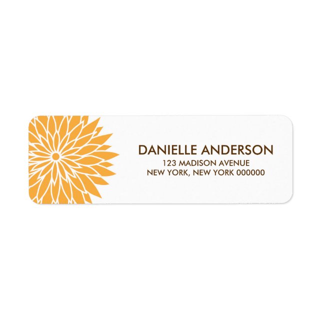Orange Blume Address Return Labels (Vorne)