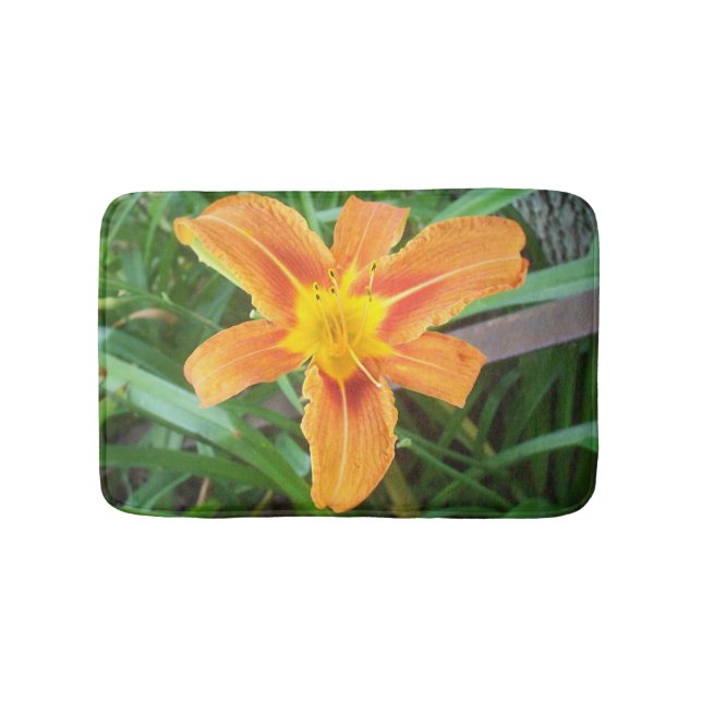 Orange Blume Badematte (Vorderseite)