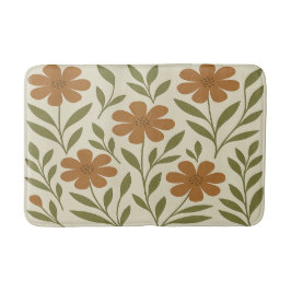 Orange Blume Bath Mat Badematte