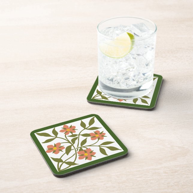 ORANGE BLUME BEVERAY COASTER GETRÄNKEUNTERSETZER (Rechte Seite)