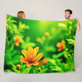 Orange Blume Bokeh Sunny Fleecedecke