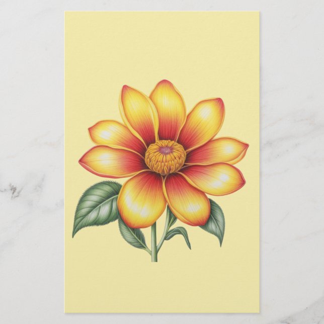 Orange Blume Briefpapier (Vorderseite)