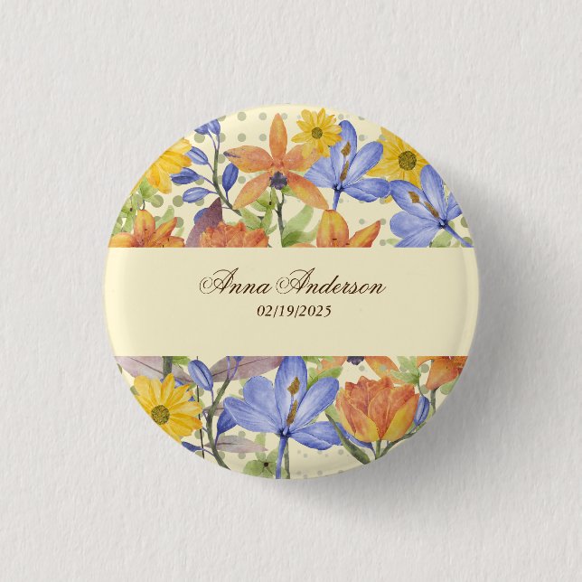 ORANGE-BLUME BUTTON (Vorderseite)