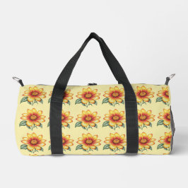 Orange Blume Duffle Bag