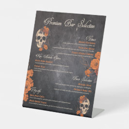 Orange Blume Elegantes Getränkemenü Sockelschild