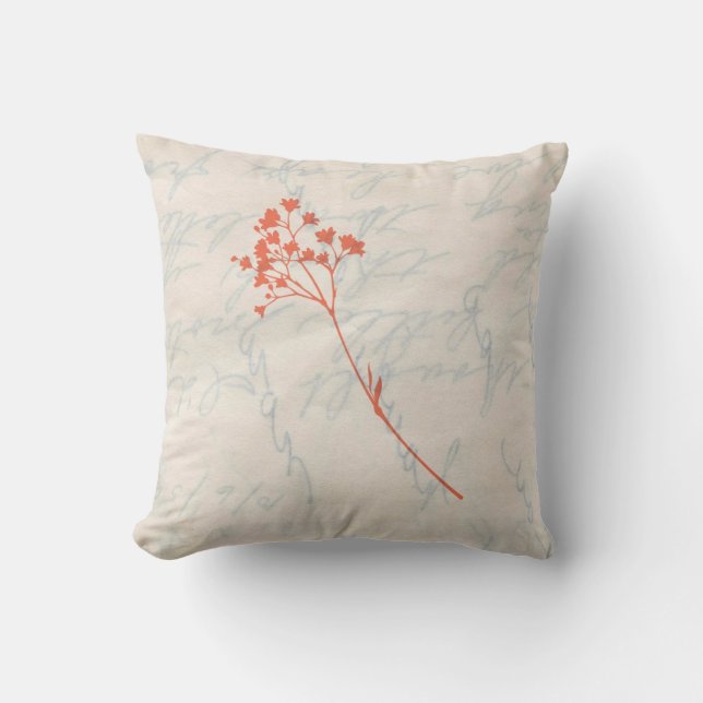 Orange Blume entwarf Throw-Kissen Kissen (Vorderseite)