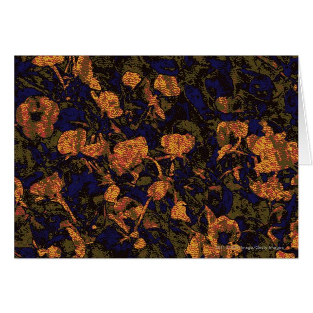 Orange Blume gegen Blatttarnungsmuster (Vorderseite (Horizontal))
