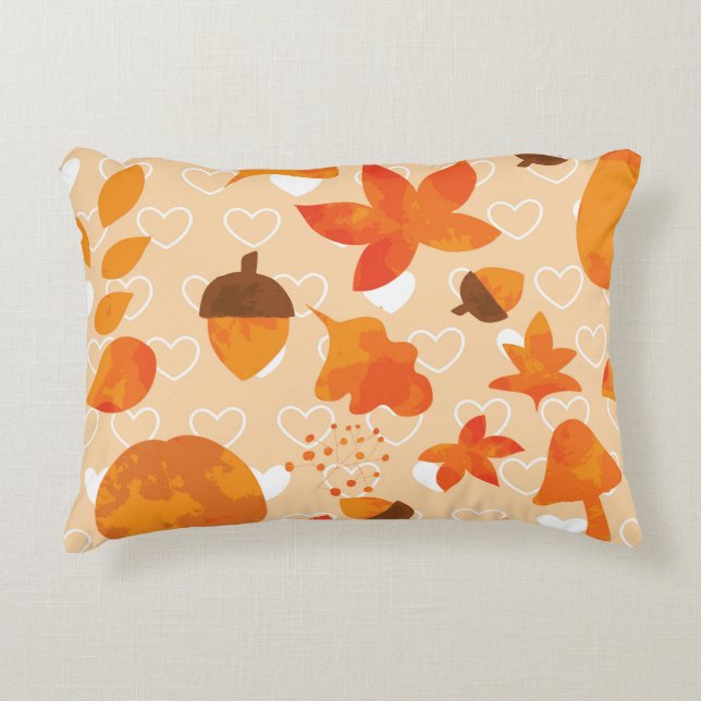 Orange Blume: Handdoodle-Muster. Dekokissen (Vorderseite)