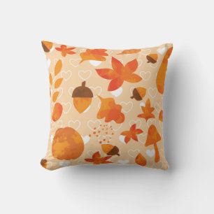 Orange Blume: Handdoodle-Muster. Kissen