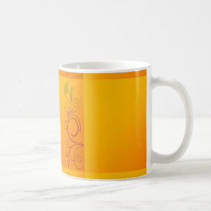 Orange Blume Kaffeetasse