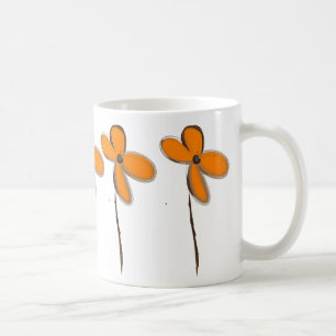 Orange Blume Kaffeetasse