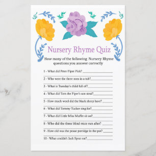 Orange Blume Kinderzimmer Rhyme Quiz Kinderduschen