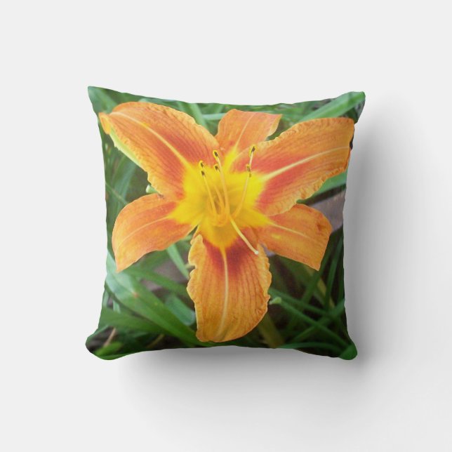 Orange Blume Kissen (Vorderseite)