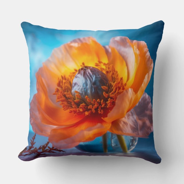 Orange Blume Kissen (Vorderseite)