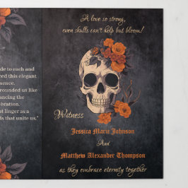 Orange Blume Komplettes Hochzeitsprogramm Dreifach Gefaltete Einladung