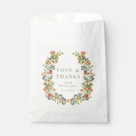 Orange Blume Kranz Hochzeit danke Ihnen für Tasche Geschenktütchen