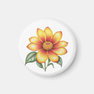 Orange Blume Magnet