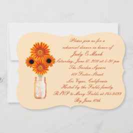 Orange Blume Mason Jar Probe Abendessen Einladung