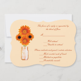 Orange Blume Mason Jar Response Card Einladung