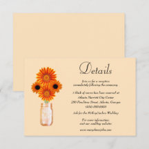 Orange Blume Mason Jar Wedding Details