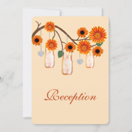 Orange Blume Mason Jars Empfang Card Einladung