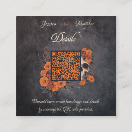 Orange Blume Minimaler QR Code Details Karte