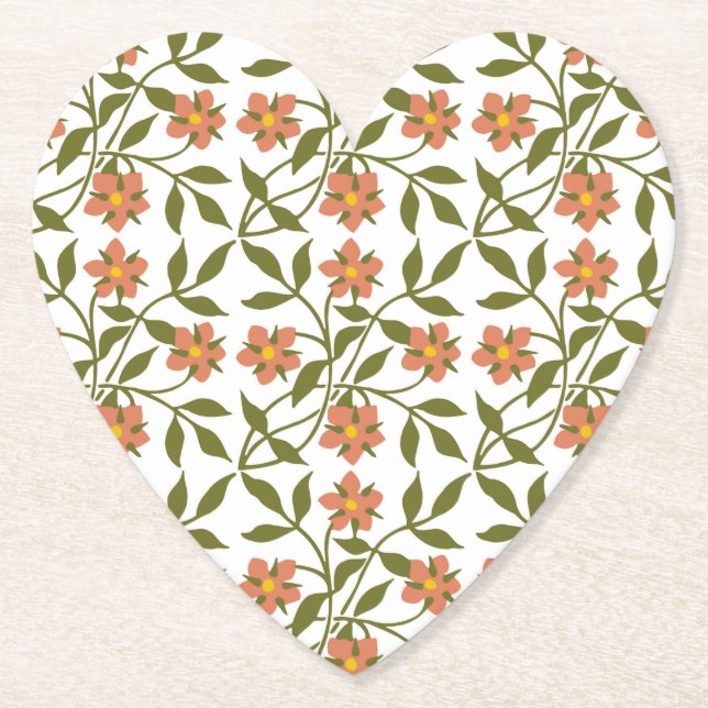 ORANGE BLUME MIT GRÜNEN SCHRITTEN UNTERSETZER (Vorderseite)