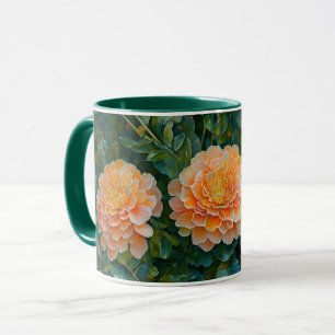 Orange Blume Mum Garden Art Tasse Cup