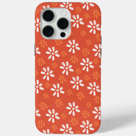 Orange Blume Muster iPhone 15 Pro Max Case