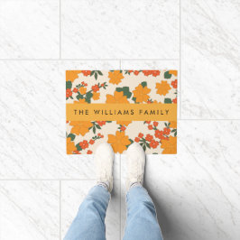 Orange Blume, Muster von Blume, Ihr Name Fußmatte