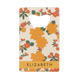 Orange Blume, Muster von Blume, Ihr Name Geldbeutel Flaschenöffner