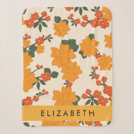 Orange Blume, Muster von Blume, Ihr Name Sherpadecke