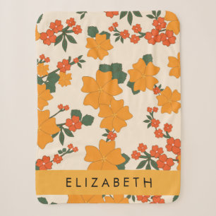 Orange Blume, Muster von Blume, Ihr Name Sherpadecke